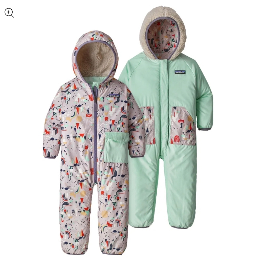 Patagonia Infant Puff Ball Reversible Bunting - Multicolor and Mint